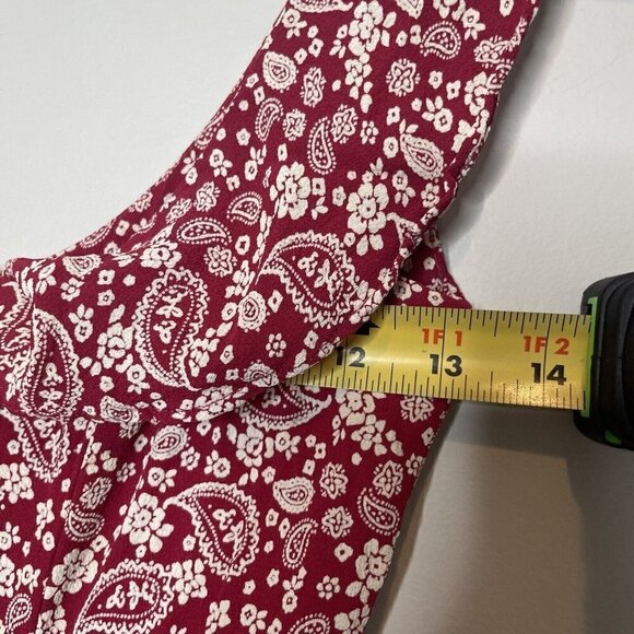 Reformation Perla Dress Gibraltar Red Bandana Print Size 2 - Picture 8 of 9